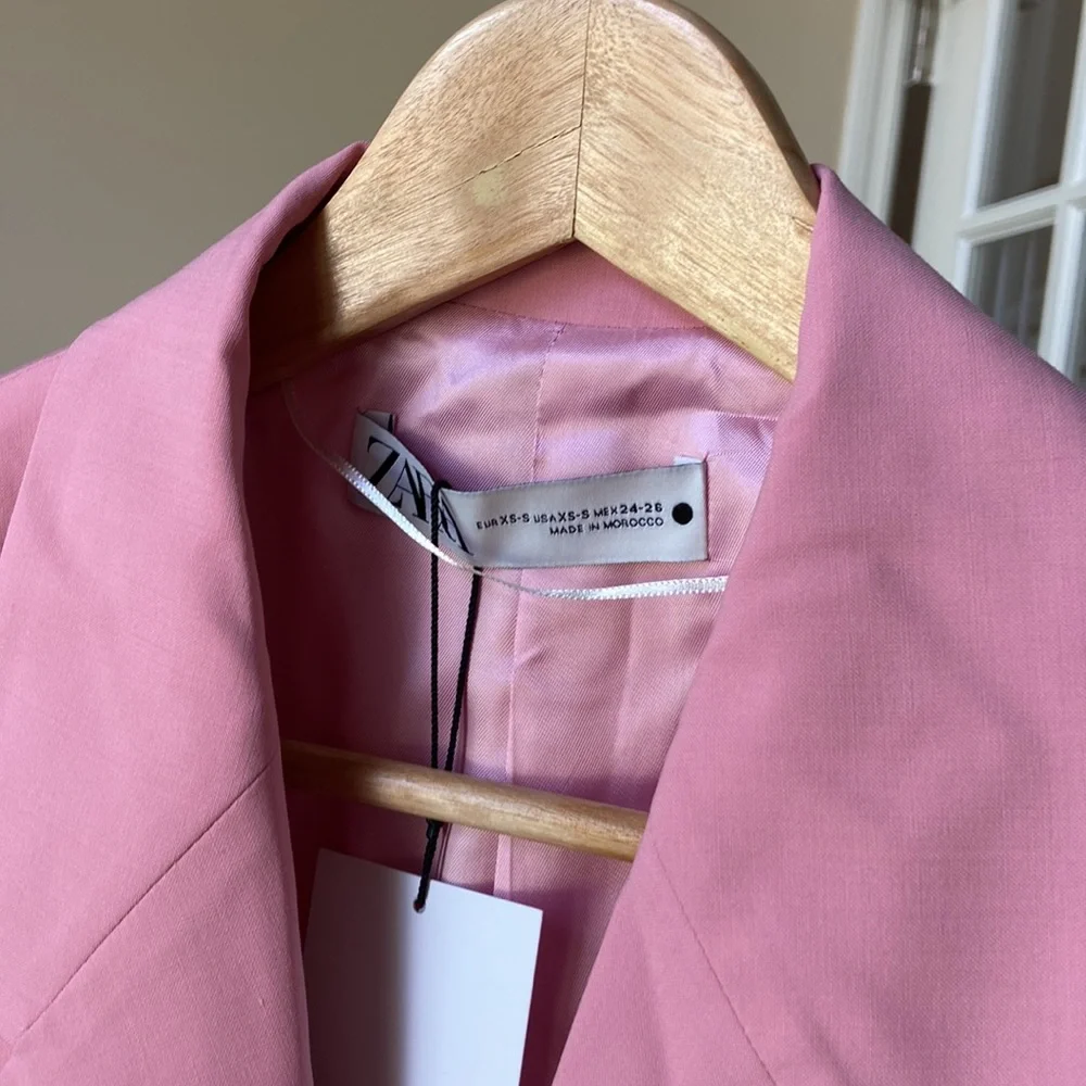 ZARA limited edition oversized double breasted pink blazer blogger favorite - Picture 10 of 14